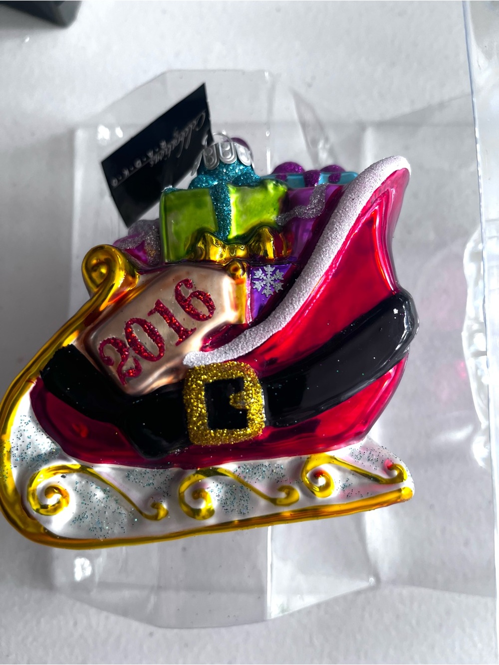 Christopher Radko Red Sleigh with Gifts Ornament 2016